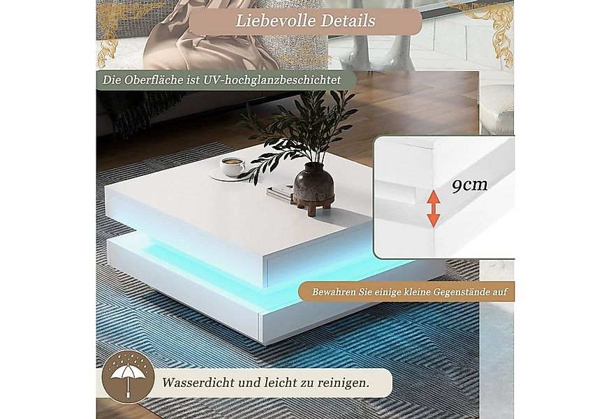 HAUSS SPOLE Couchtisch Couchtisch Holztisch Moderner Sofatisch Glanz Kaffee günstig online kaufen