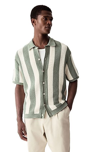 Next Kurzarmhemd Relaxed Fit Kurzarm-Hemd, Streifen, günstig online kaufen