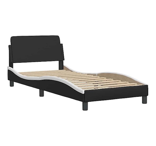 vidaXL Bett Bettgestell "Dover" Schwarz und Weiß 90x190 cm Kunstleder günstig online kaufen