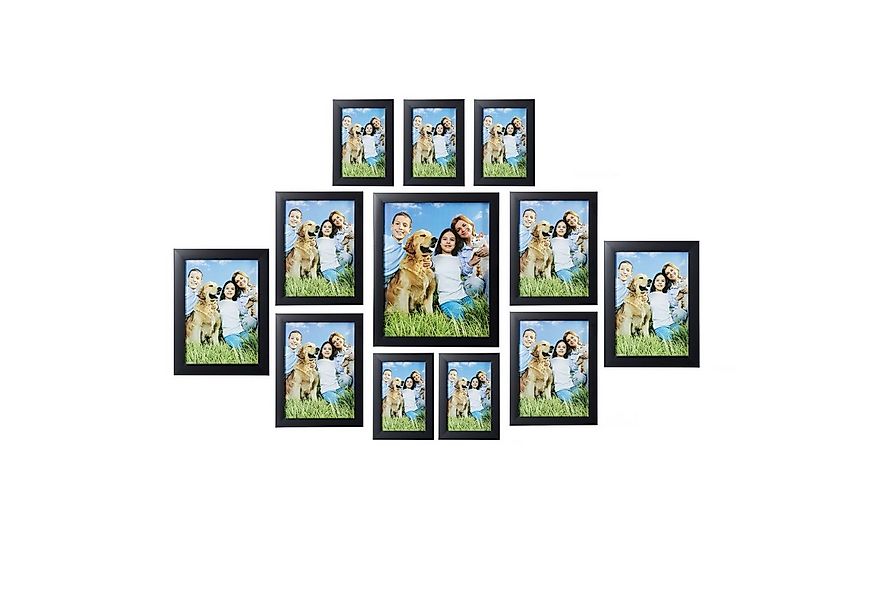 relaxdays Bilderrahmen 12er Set, schwarz günstig online kaufen