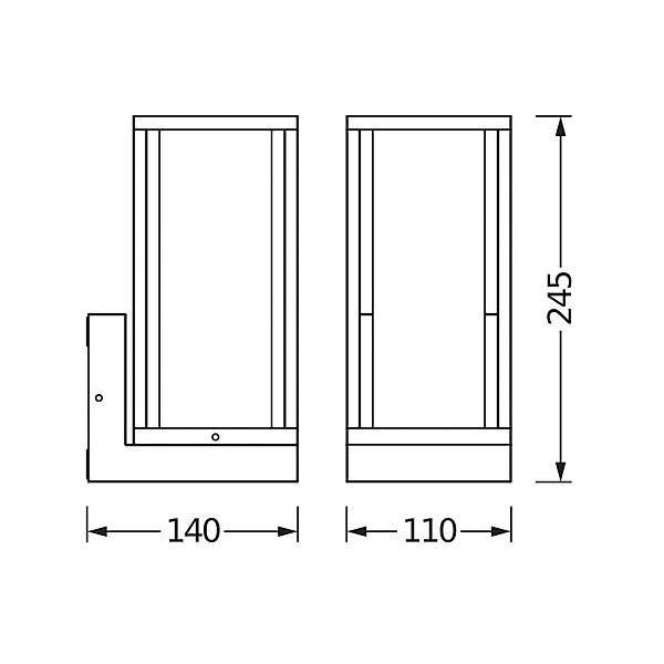 OSRAM Außenwandleuchte ENDURA CLASSIC FRAME, dunkelgrau IP44 günstig online kaufen