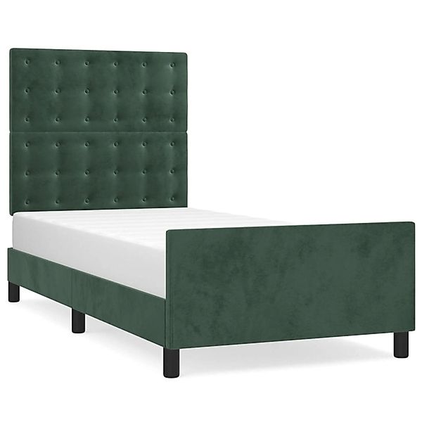 vidaXL Bettgestell mit Kopfteil Dunkelgrün 100x200 cm Samt Modell 81367784 günstig online kaufen