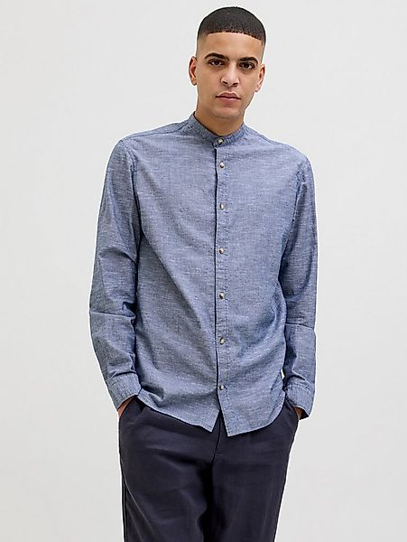 Jack & Jones Langarmhemd JJESUMMER BAND SHIRT LS SN mit Bandkragen günstig online kaufen