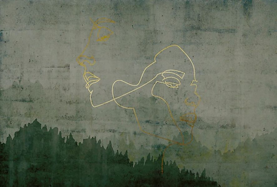 Architects Paper Fototapete »Atelier 47 Golden Outline 4« abstrakt glatt Vl günstig online kaufen