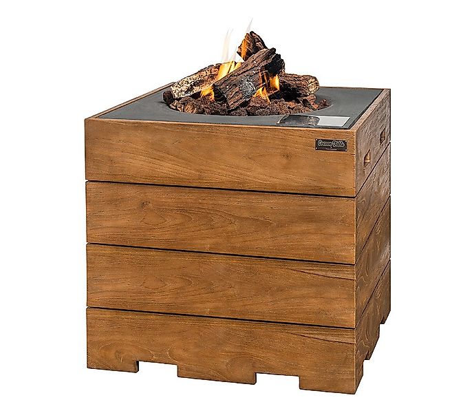 Happy Cocooning Lounge & Dining Feuertisch TEAK-Holz grau 760 x 760 x 675 m günstig online kaufen
