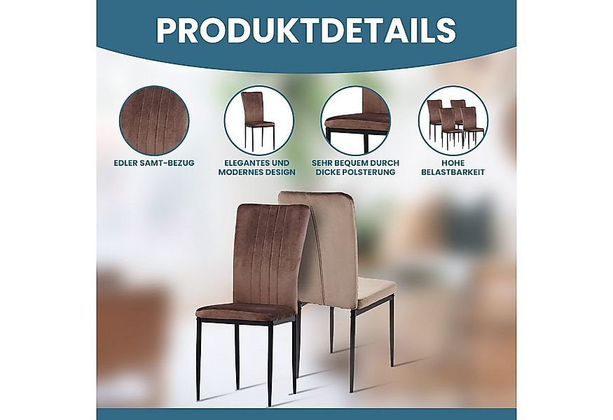 Albatros International Esszimmerstuhl Esszimmerstühle MODENA 6er Set Braun günstig online kaufen