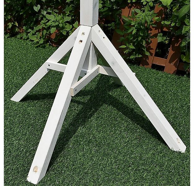 Mucola Vogelhausständer Vogelhausständer Holz Ständer Weiß 1,05M hoch Vogel günstig online kaufen