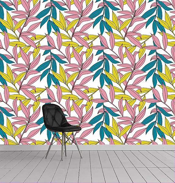 queence Vinyltapete »Archie«, bedruckt-Motiv-botanisch-floral-gemustert-nat günstig online kaufen