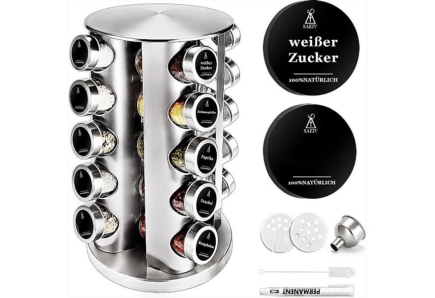KingLux Gewürzregal 360° Rotation Fünflagig Gewürzregal Stehend mit 20Stk.G günstig online kaufen