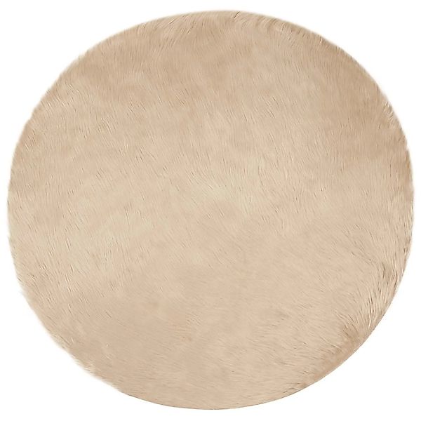vidaXL Kunstschaffell Teppich Tafalla Beige Ø 80 cm Polyester 42021491 günstig online kaufen