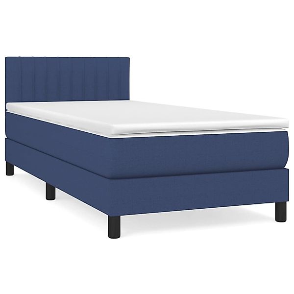 vidaXL Boxspringbett mit Matratze Blau 90x190 cm Stoff1467554 günstig online kaufen