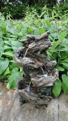 Ubbink AcquaArte Vernier Wasserfall Woodstruktur Gartenbrunnen Set LED Spri günstig online kaufen