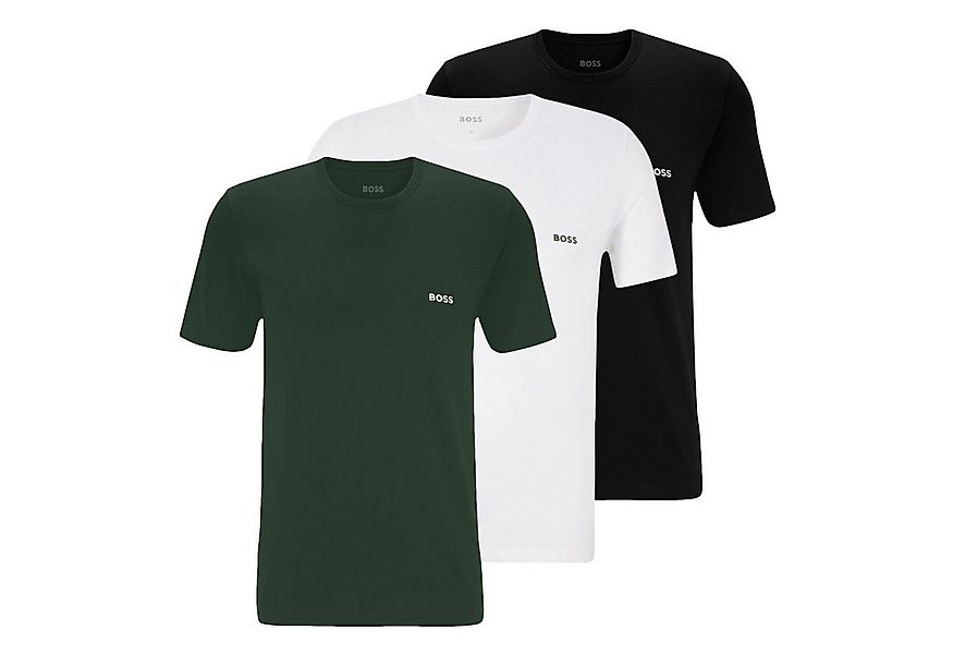 BOSS Unterziehshirt Classic T-Shirt (3-St) mit fein geripptem Rundhalsaussc günstig online kaufen