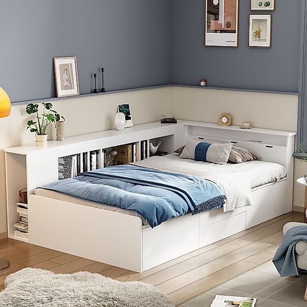 Flieks Kinderbett, Einzelbett 90x200cm, Bettkasten mit günstig online kaufen