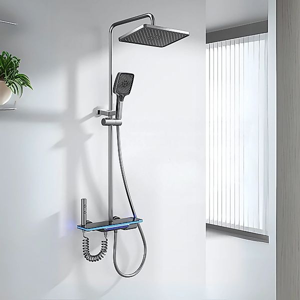 LuxaSteel Duscharmatur Duschsystem Regendusche mit Thermostat günstig online kaufen