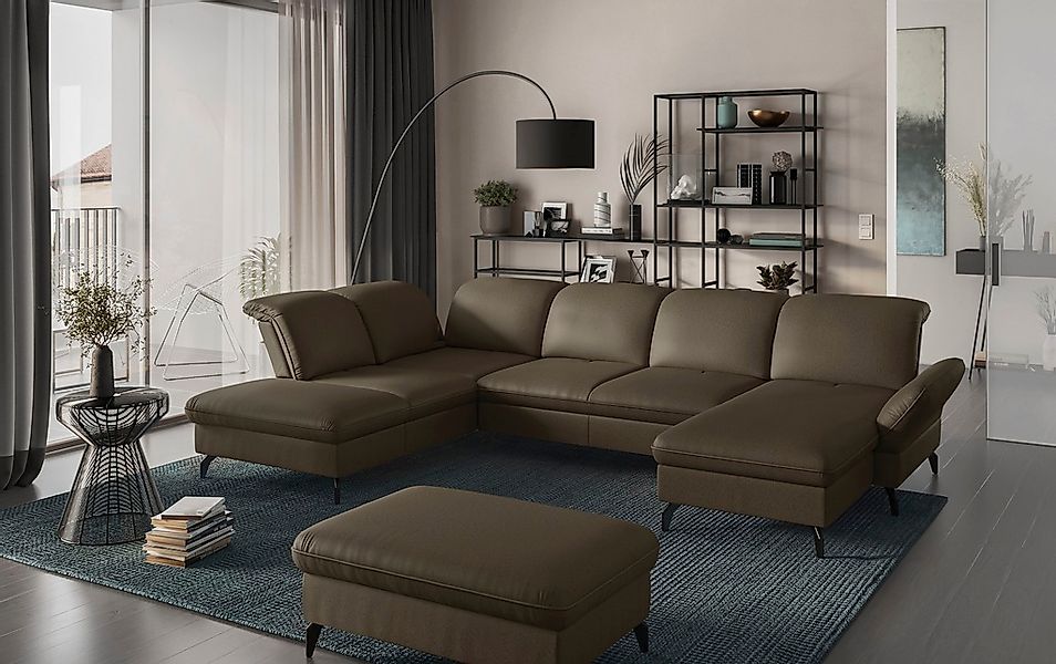sit&more Wohnlandschaft Leandro U-Form, Wahlweise mit Bett-, Kopfteil - und günstig online kaufen