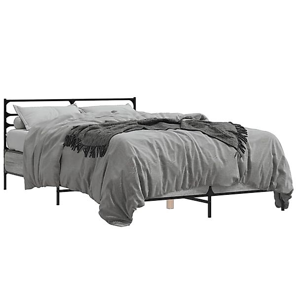 vidaXL Bettgestell Grau Sonoma 140x200 cm Holzwerkstoff und Metall 3280045 günstig online kaufen