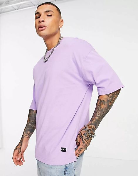 Bershka – Oversize-T-Shirt in Violett-Lila günstig online kaufen