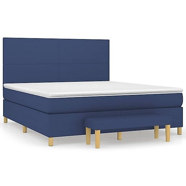 vidaXL Bettgestell Boxspringbett mit Matratze Blau 160x200 cm Stoff Bett Be günstig online kaufen