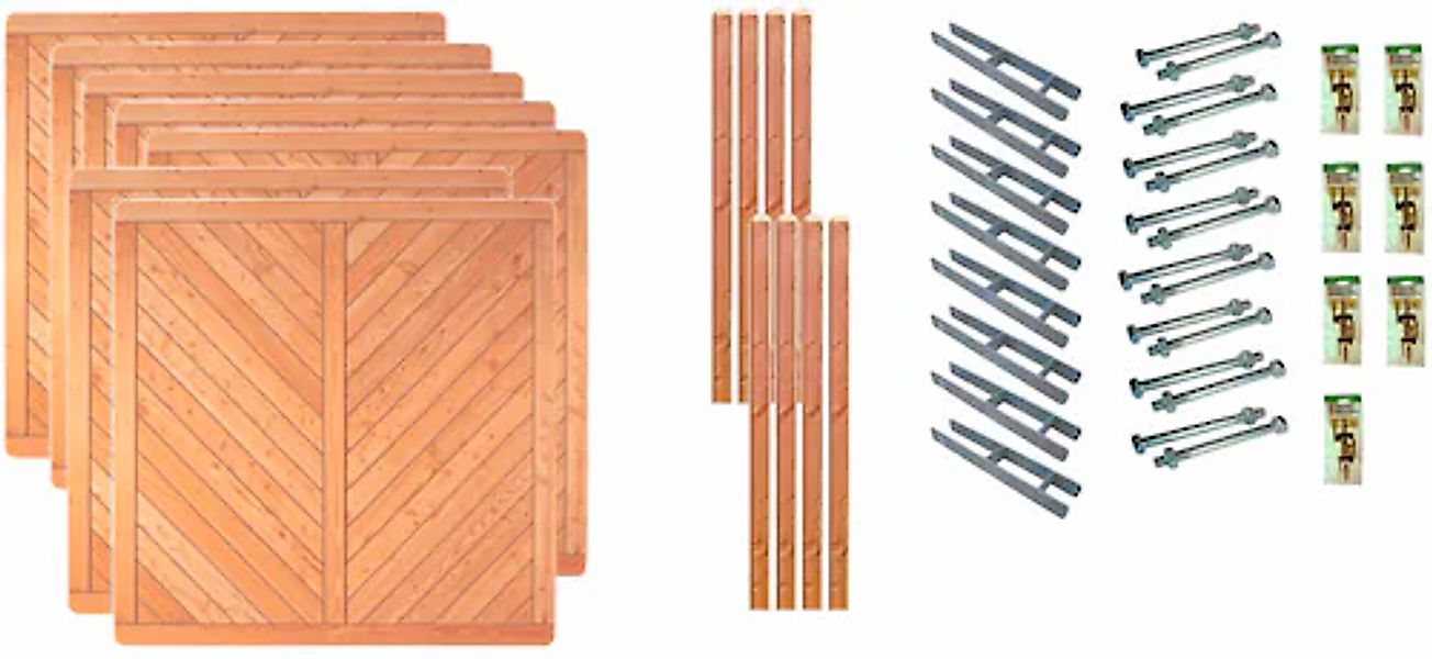 Tetzner & Jentzsch Dichtzaun »Springfield 5« 7 Elemente, LxH: 1332x180 cm günstig online kaufen