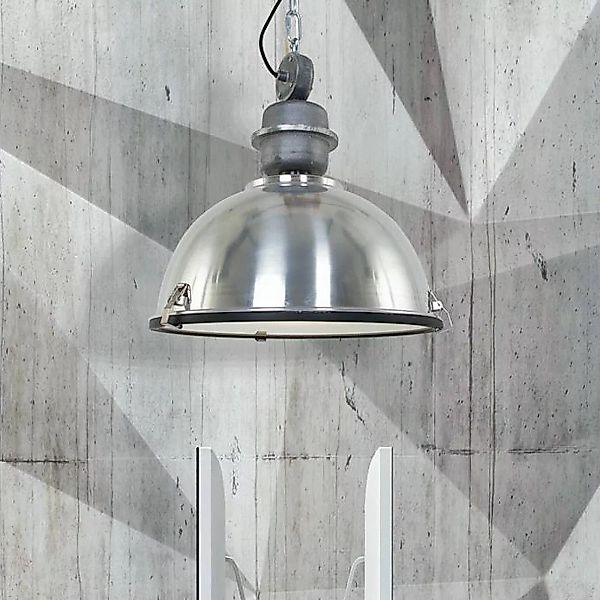 Hängeleuchte Bikkel, Ø 42 cm, stahlfarben, Metall, Glas, E27 günstig online kaufen
