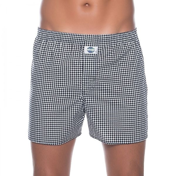 D.E.A.L International Boxershorts Schwarz & Weiß mit Hahnentritt-Muster günstig online kaufen