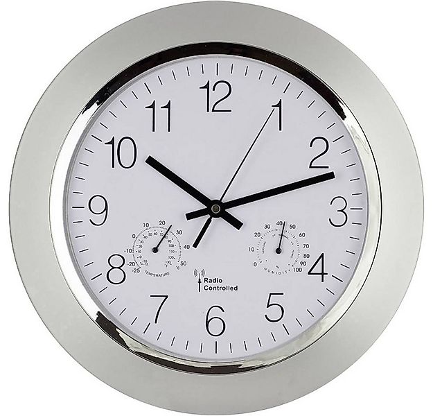 EUROTIME Wanduhr Funk-Wanduhr mit Thermo- / Hygrometer 56004 günstig online kaufen