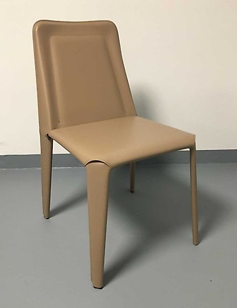 Esszimmerstuhl Origami aus regeneriertem Leder beige günstig online kaufen