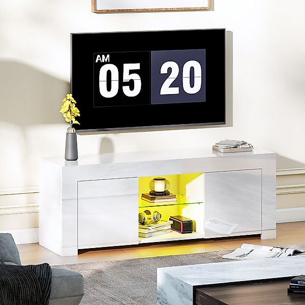 HOMCOM TV-Board mit 2 Türen, RGB günstig online kaufen