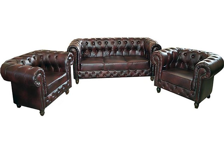 Xlmoebel Sofa Neue Chesterfield-Garnitur mit Designer-Sofa und drei Sesseln günstig online kaufen