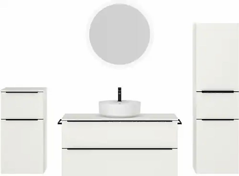 nobilia® Badmöbel-Set »Alvene« vormontiert, mit Soft-Close, 4 Stk. tlg. günstig online kaufen