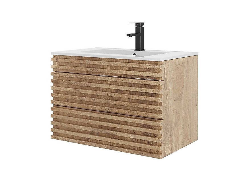 UEV Waschtisch mit Unterschrank, natur, 60cm/75cm/90cm hängend, Keramik Was günstig online kaufen