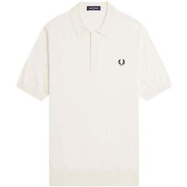 Fred Perry  T-Shirts & Poloshirts Cotton Knitted Polo Shirt Ecru günstig online kaufen