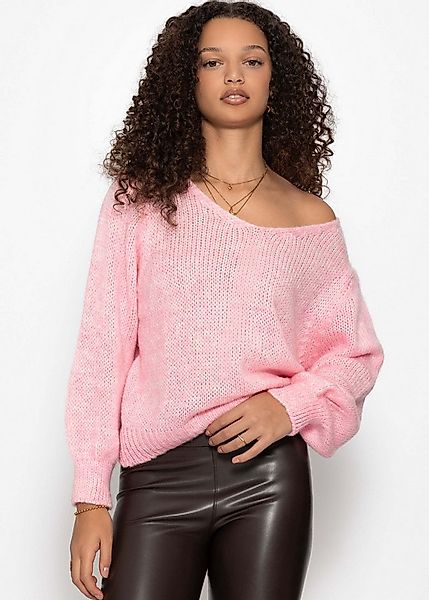 SASSYCLASSY Strickpullover Pullover mit V-Ausschnitt für Damen Weicher Stri günstig online kaufen