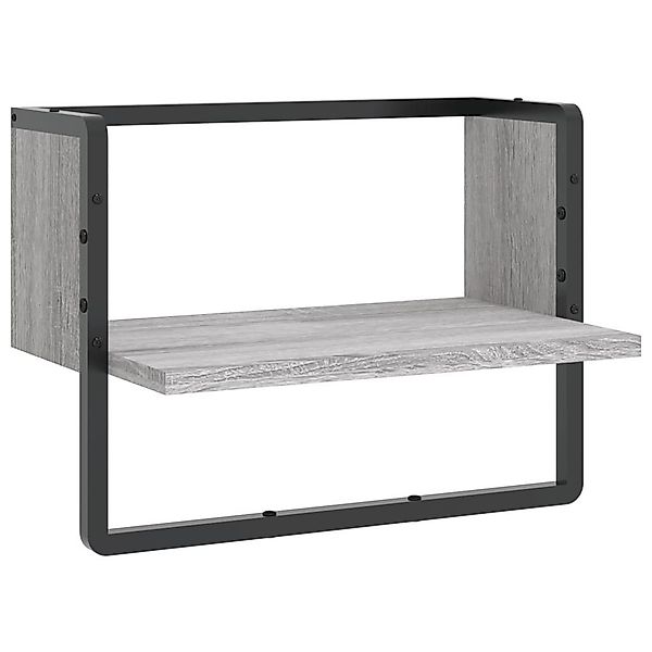 vidaXL Regal Wandregal mit Stange Grau günstig online kaufen