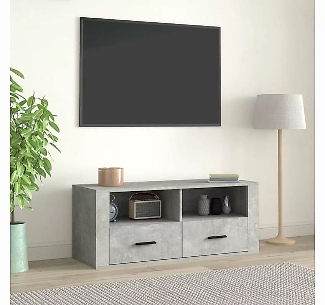 furnicato TV-Schrank Betongrau 100x35x40 cm Holzwerkstoff günstig online kaufen