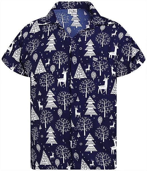 King Kameha Hawaiihemd Christmas Reindeer Allover Funky Hawaii-Hemd Kurzarm günstig online kaufen