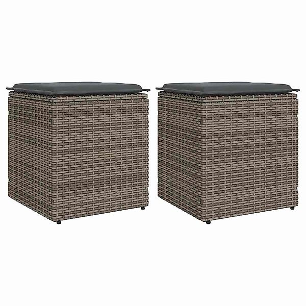 vidaXL Hocker Gartenhocker mit Kissen 2 günstig online kaufen