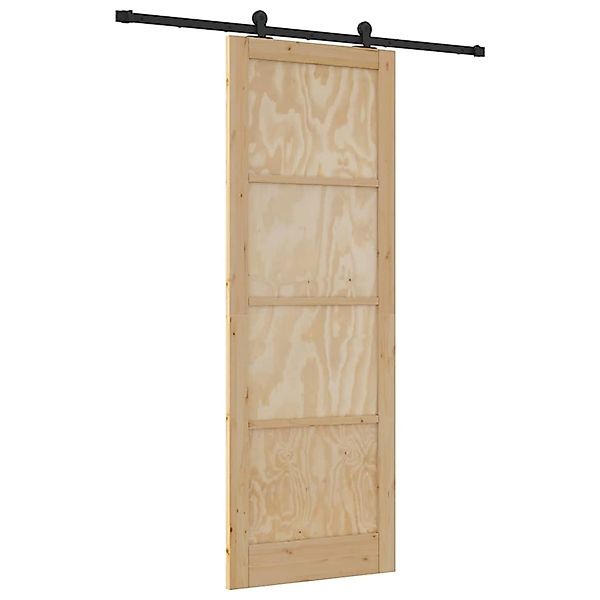 vidaXL Schiebetür-Set Natur und Schwarz 83 x 232 cm 3333340 günstig online kaufen