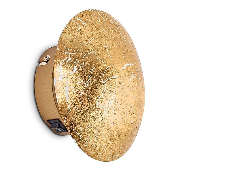 hofstein Wandleuchte »Godo« Wandlampe runde aus Metall in Gold mit Lichtspi günstig online kaufen