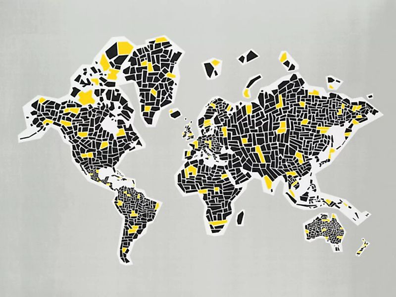 Poster / Leinwandbild - Abstract World Map günstig online kaufen