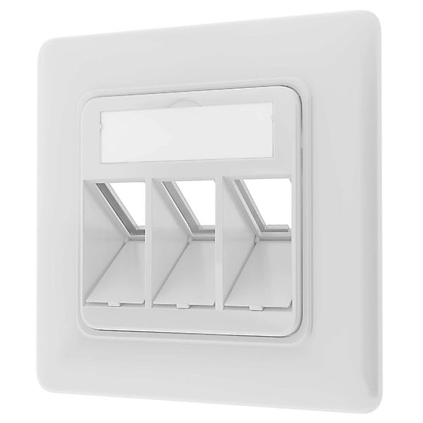 hb-digital Netzwerkdose Unterputz Einsatz 3 Port Datendose RJ45 RAL9003 günstig online kaufen