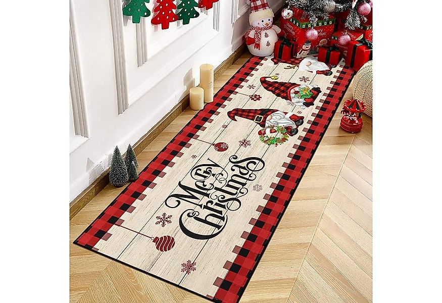 Enyhom Läufer Weihnachtlicher Flur Teppichmatte 60 x 180 cm rutschfest & wa günstig online kaufen