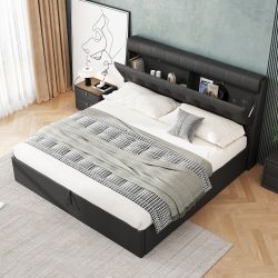 Flieks Polsterbett, Hydraulisches Stauraumbett Doppelbett 160x200cm günstig online kaufen