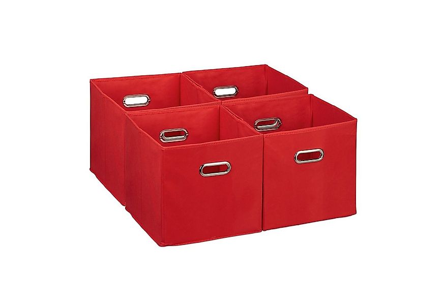 relaxdays Aufbewahrungsbox im 4er Set, rot günstig online kaufen