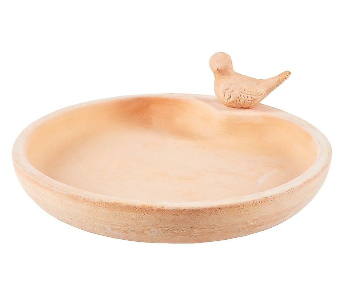 Dehner Gartenfigur Vogeltränke mit Vogel, Ø ca. 32 cm, Terrakotta günstig online kaufen