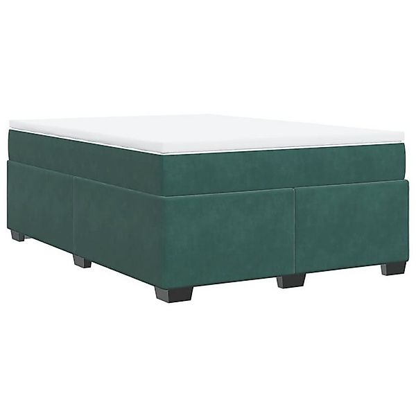 vidaXL Bett Boxspringbett mit Matratze Dunkelgrün 160x200 cm Samt günstig online kaufen