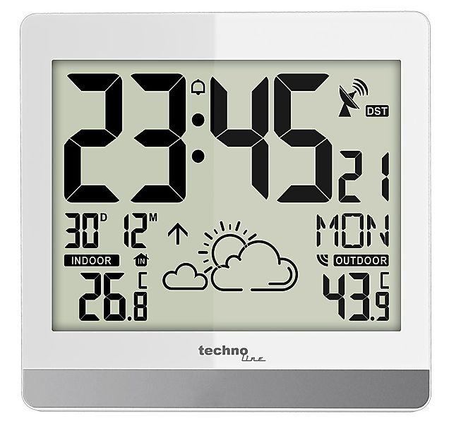 technoline Funkwanduhr WS 8119 (mit Wettervorhersage und Außensender) günstig online kaufen