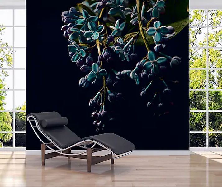 A.S. Création Vliestapete »Fototapete Flieder Dunkel Blau Türkis Blumenmoti günstig online kaufen