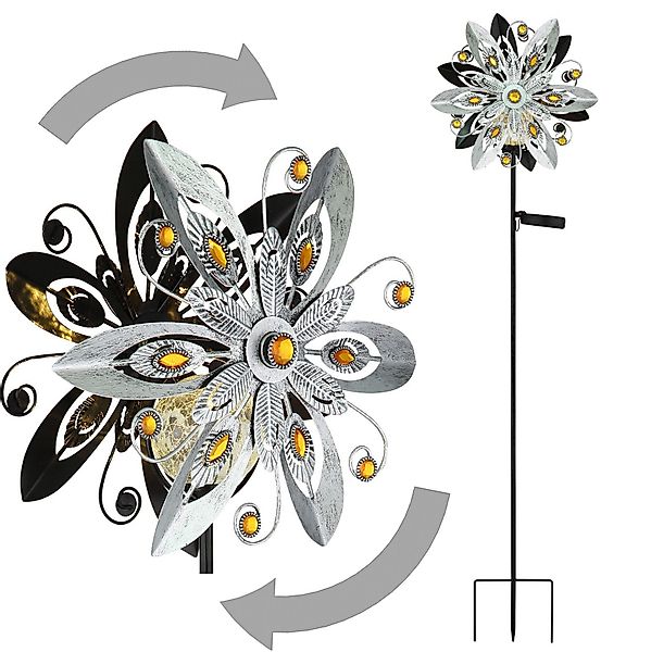 bmf-versand LED Solarleuchte Windrad Metall Garten günstig online kaufen